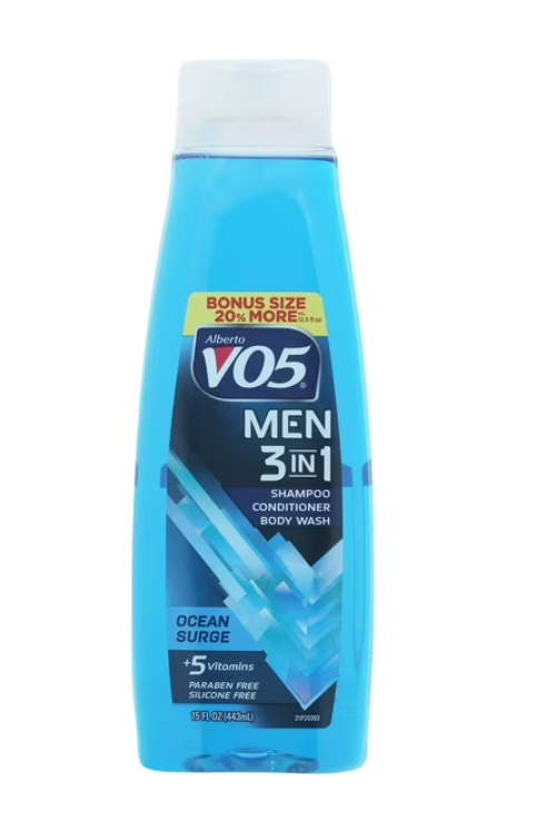 Shampoo Condicionador e Sabonete Alberto VO5 com fragrancia Ocean Surge para Homem de 15 oz.