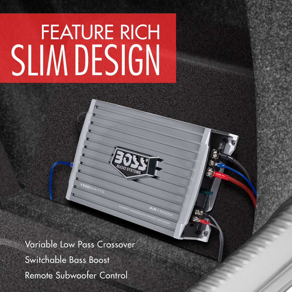 Boss Compact Mosfet Monoblock Vehicle Audio Amplifier, 4.4 lb