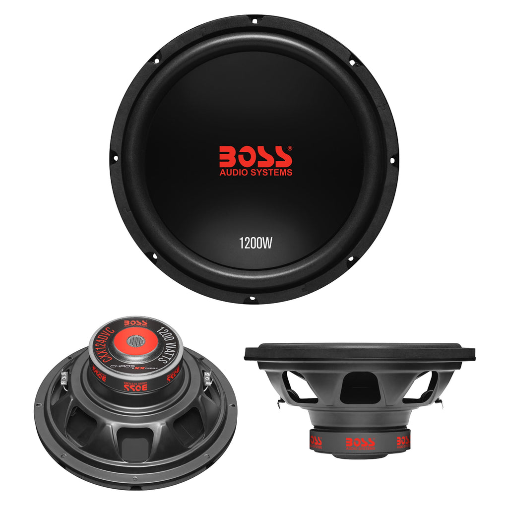 BOSS 1200 Watt 12” Car Subwoofer, Dual 4 Ohm Voice Coil.