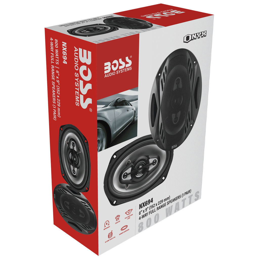 BOSS Audio 6” x 9” Car Speakers, 800 Watts/Pair, Full Range, 4 Way Pair.