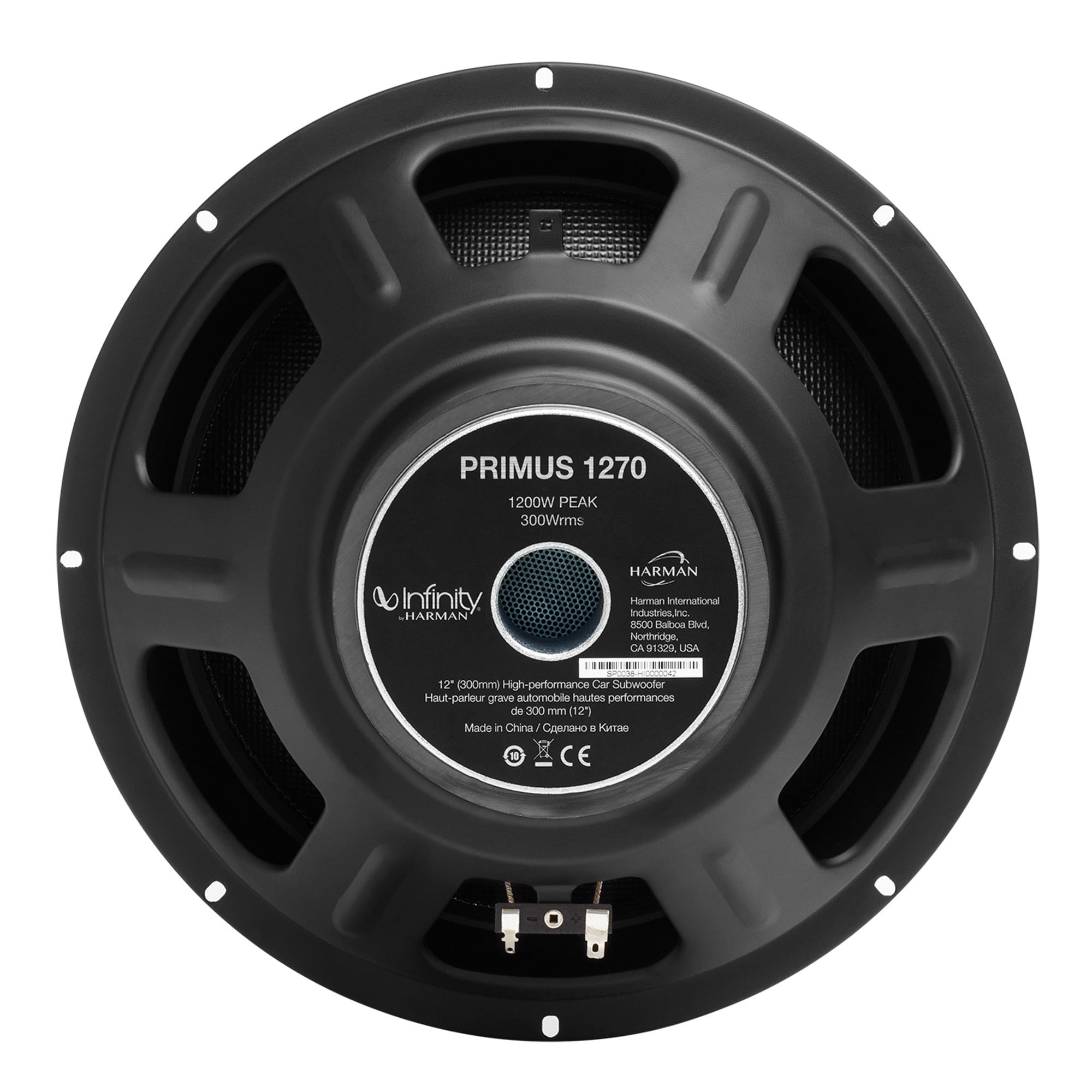 Infinity PRIMUS 12" 1200W Peak 4-Ohm High-performance Car Audio Subwoofer