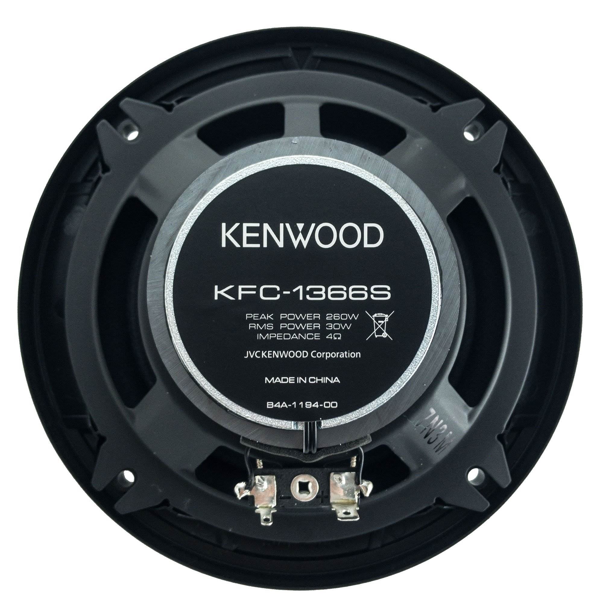 KENWOOD Sport Series Coaxial Speakers (5.25", 2 Way, 250 Watts), KFC-1366S