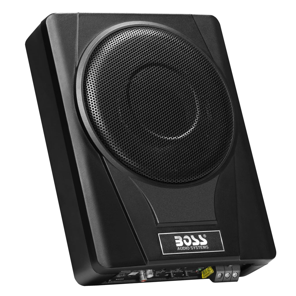 BOSS 8 inch Powered Under Seat Car Subwoofer – 800 Watts Max, Single 4 Ohm Voice Coil.