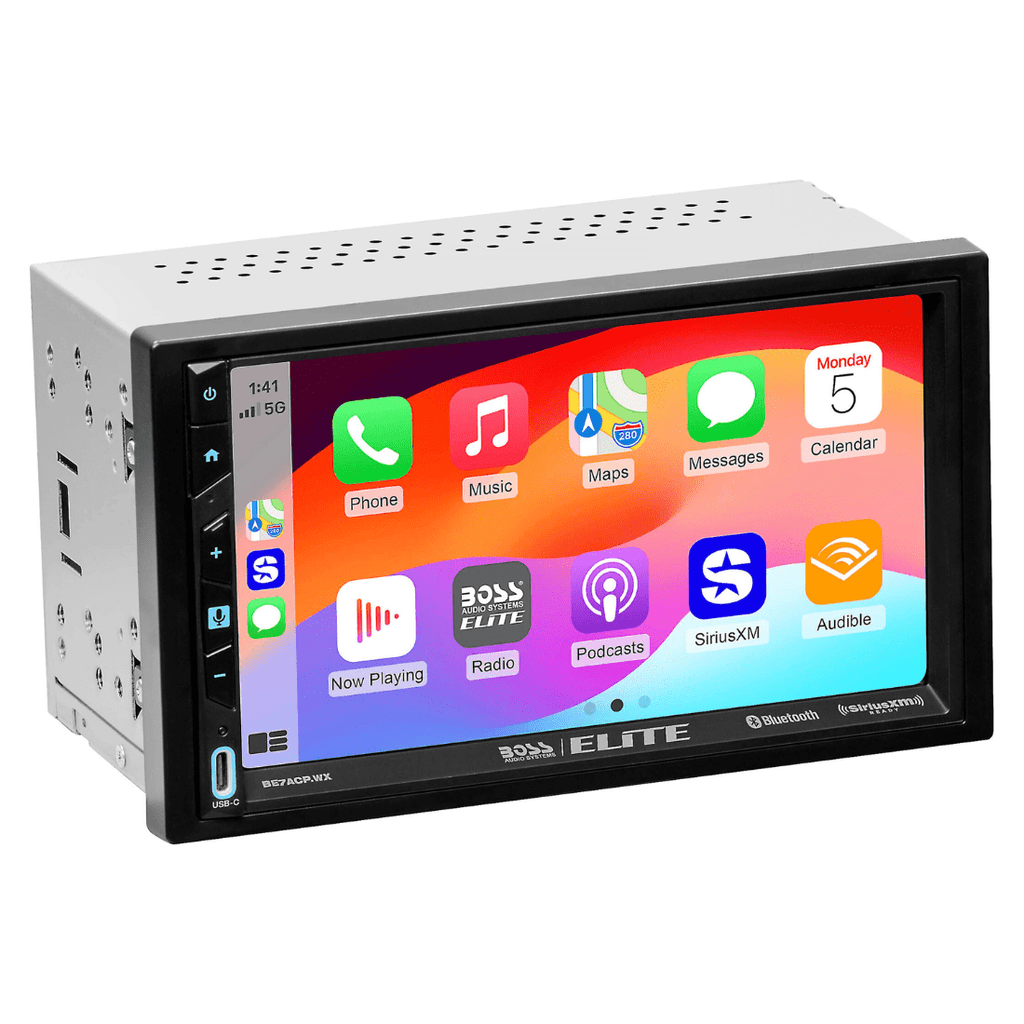 Boss Audio 7" Double DIN Touchscreen Bluetooth SXM CarPlay Android Auto AM FM No DVD.
