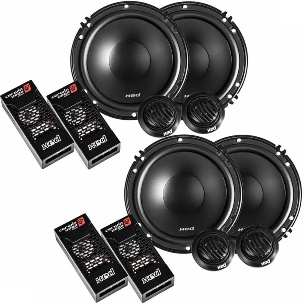 2 Pair (4 - Speakers total), Cerwin-Vega  6.5" XED Series 2-Way Component Speaker System 1200W Peak (2-Pairs, 4-Total)