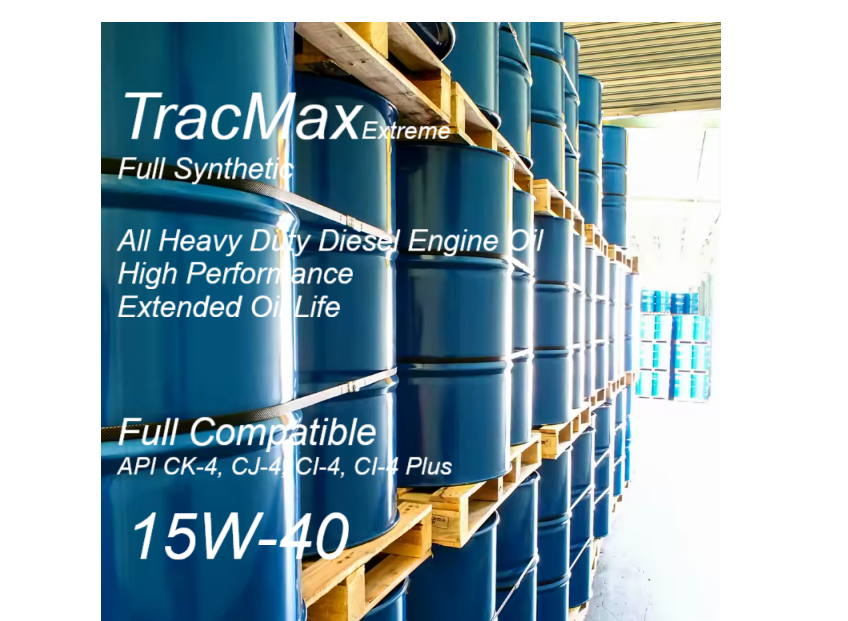 TracMax Extreme 15W-40 Full Synthetic para motores a diesel pesados expostos a extremas horas de trabalho, em tambores de 200L.