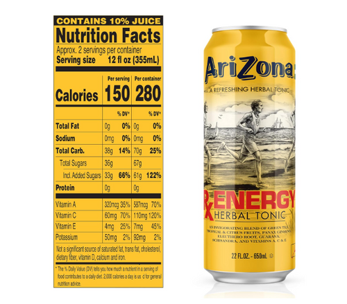 ARIZONA RX ENERGY HERBAL TONIC 22oz