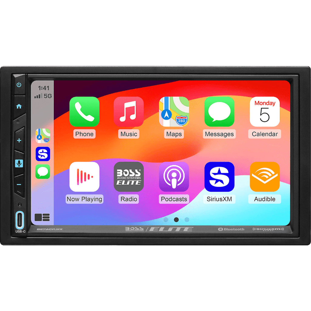 Boss Audio 7" Double DIN Touchscreen Bluetooth SXM CarPlay Android Auto AM FM No DVD.