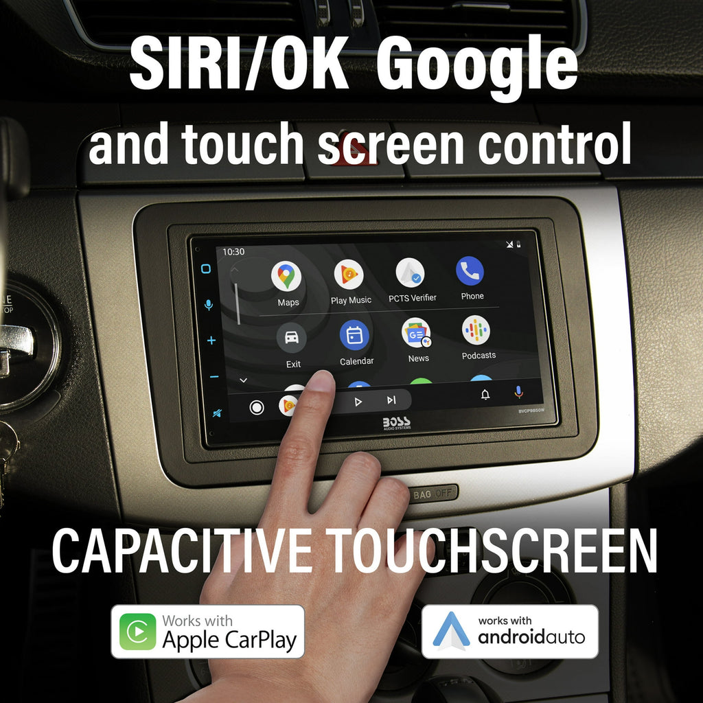 BOSS Wireless Apple CarPlay Car Stereo - Android Auto, Bluetooth, Double DIN, 6.75" Touchscreen, AM/FM Radio