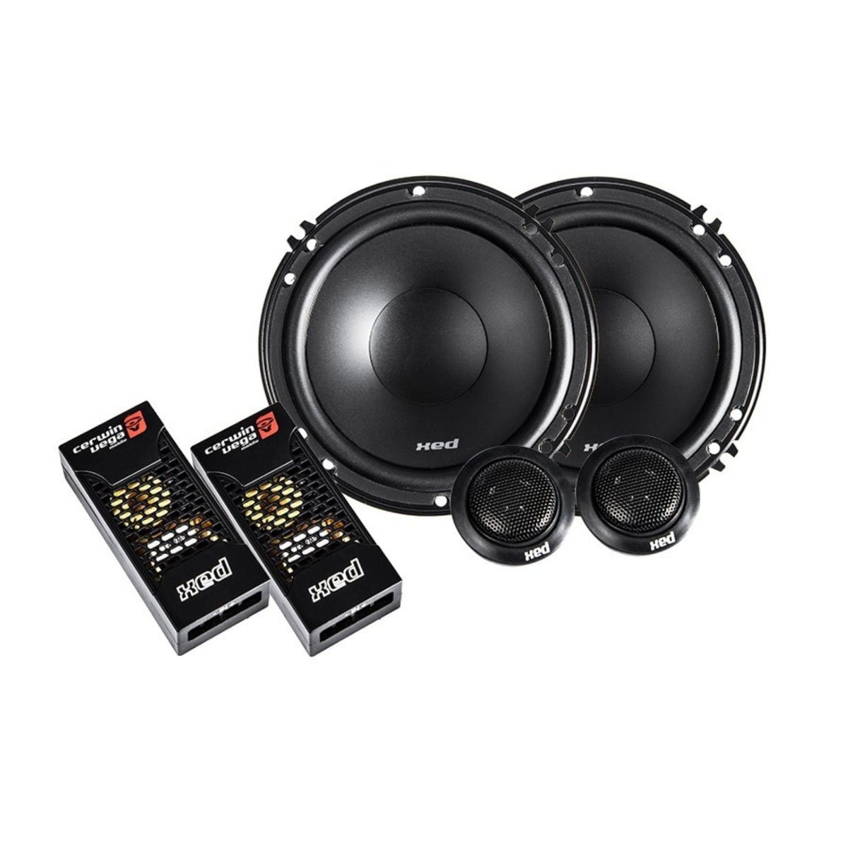2 Pair (4 - Speakers total), Cerwin-Vega  6.5" XED Series 2-Way Component Speaker System 1200W Peak (2-Pairs, 4-Total)