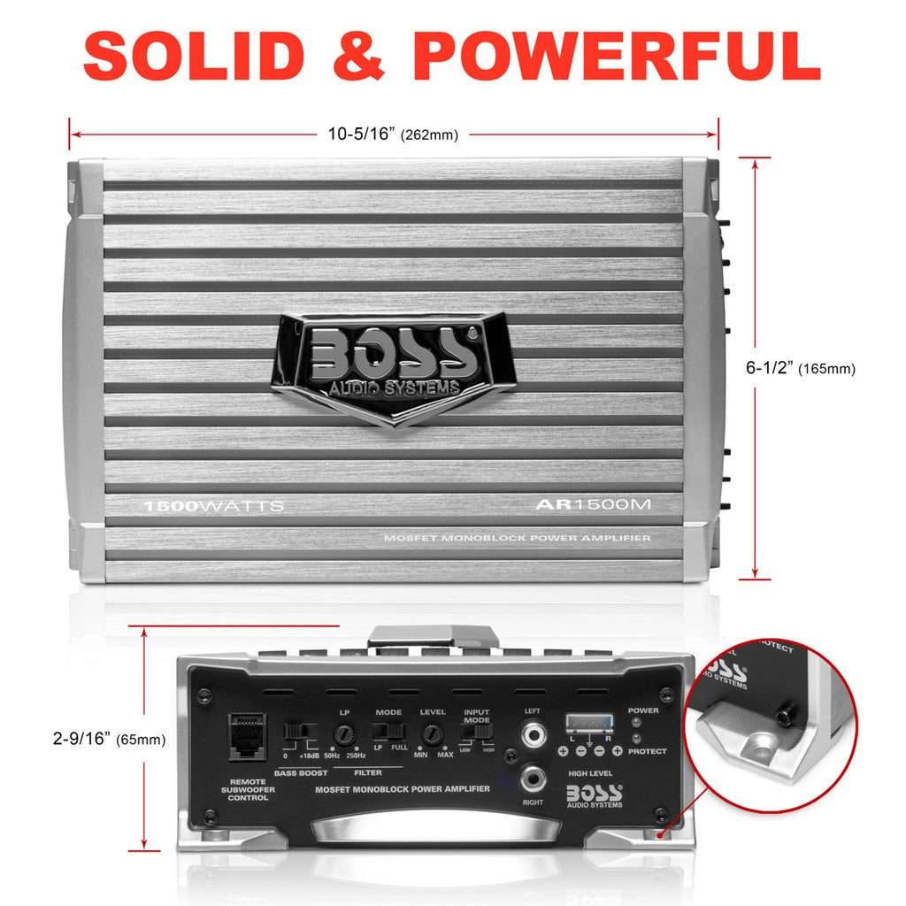 Boss Compact Mosfet Monoblock Vehicle Audio Amplifier, 4.4 lb