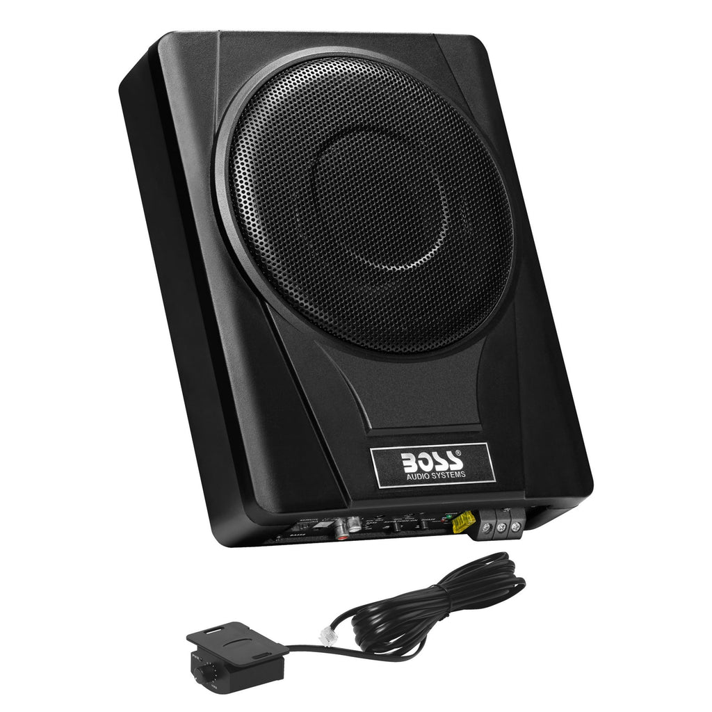 BOSS 8 inch Powered Under Seat Car Subwoofer – 800 Watts Max, Single 4 Ohm Voice Coil.